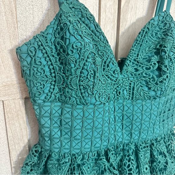 MOSSMAN *Change of Heart*  Lace Mini Dress | Jade Green |  US Size 2 | NWT - Picture 9 of 16